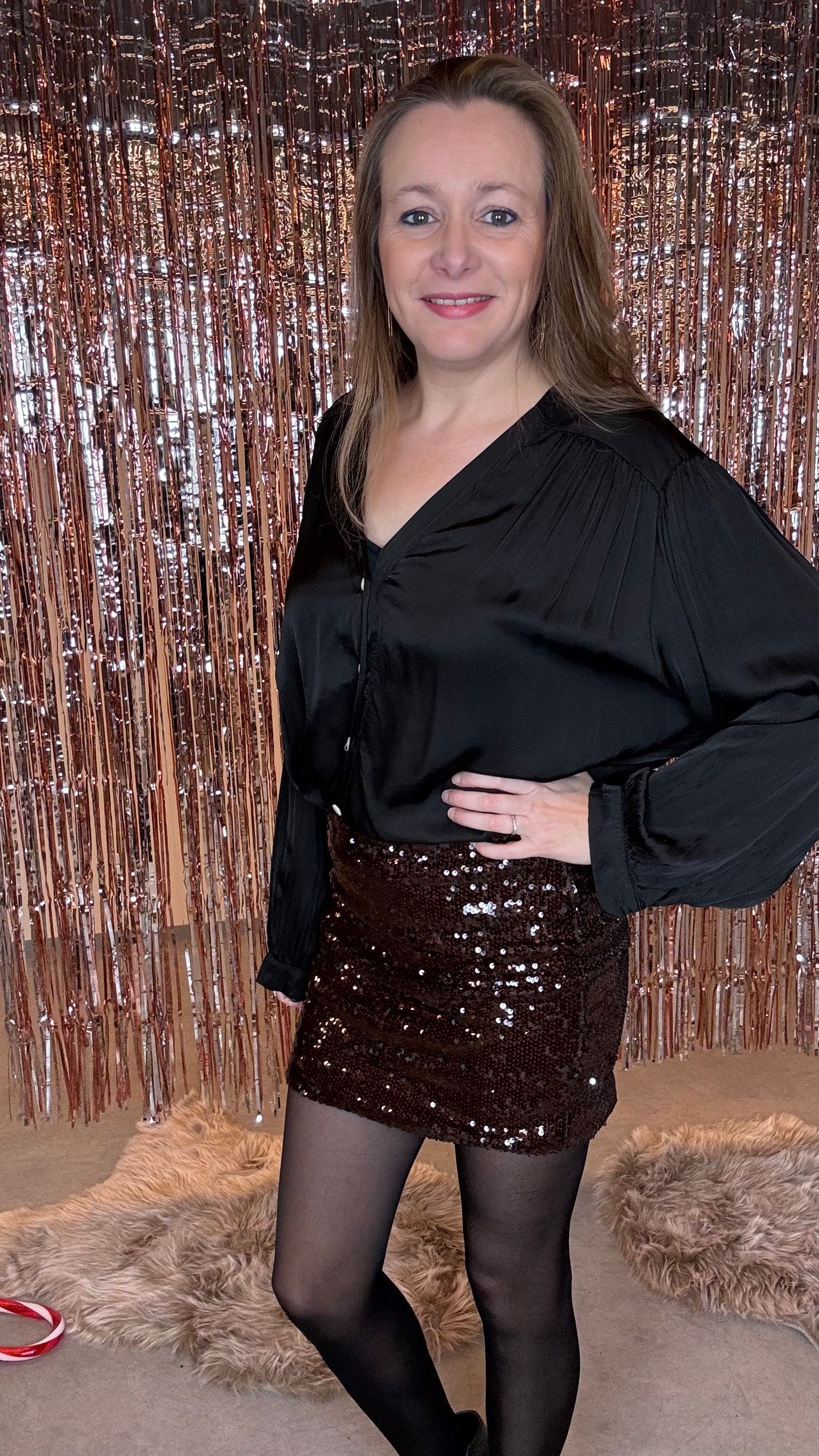 Sparkling Mini rok – Chocolat