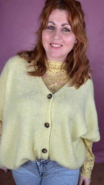 Candy cardigan - Pastelgeel