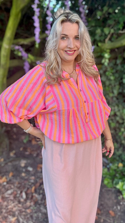 Neon breeze blouse pink
