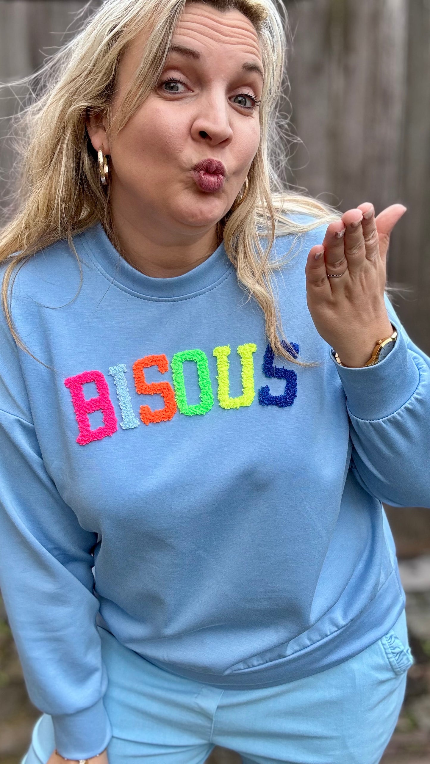 Bisous sweater - Blauw