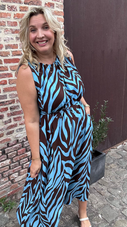 Nezz dress - blauw/bruin