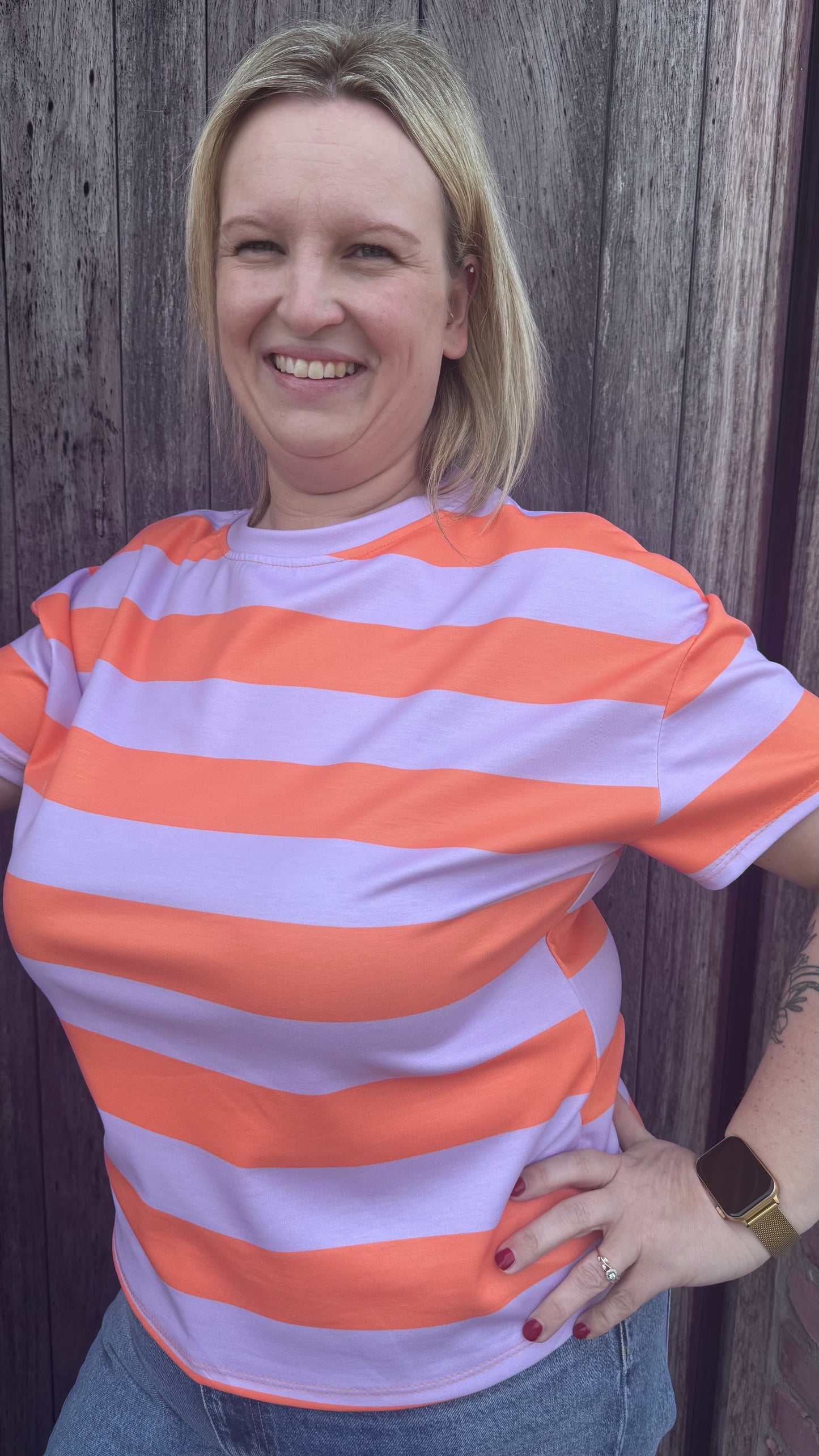 Cassie shirt - lila/oranje