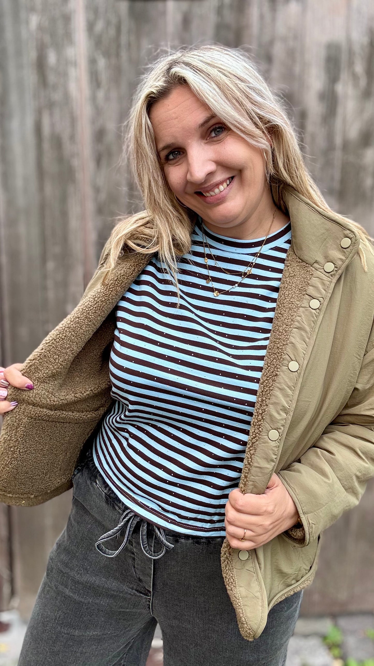 Reversible Teddy Jacket - Kaki