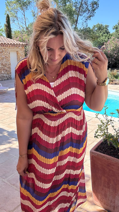 Every Woman Dress - Aztec glow (blauw/rood)