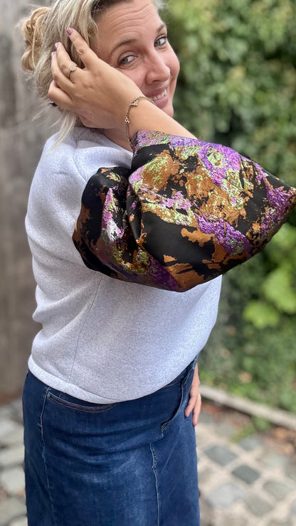 Shimmer sweater - Grijs/zwart