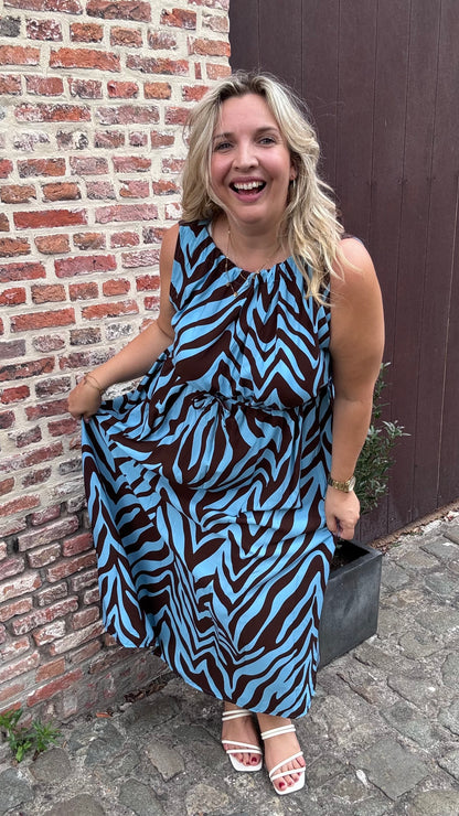 Nezz dress - blauw/bruin