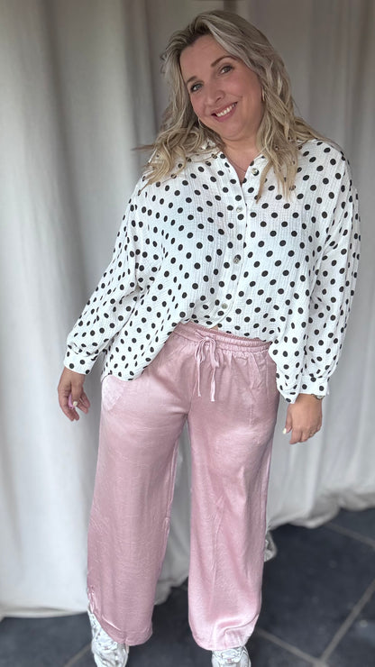 Satin broek - Dusty pink
