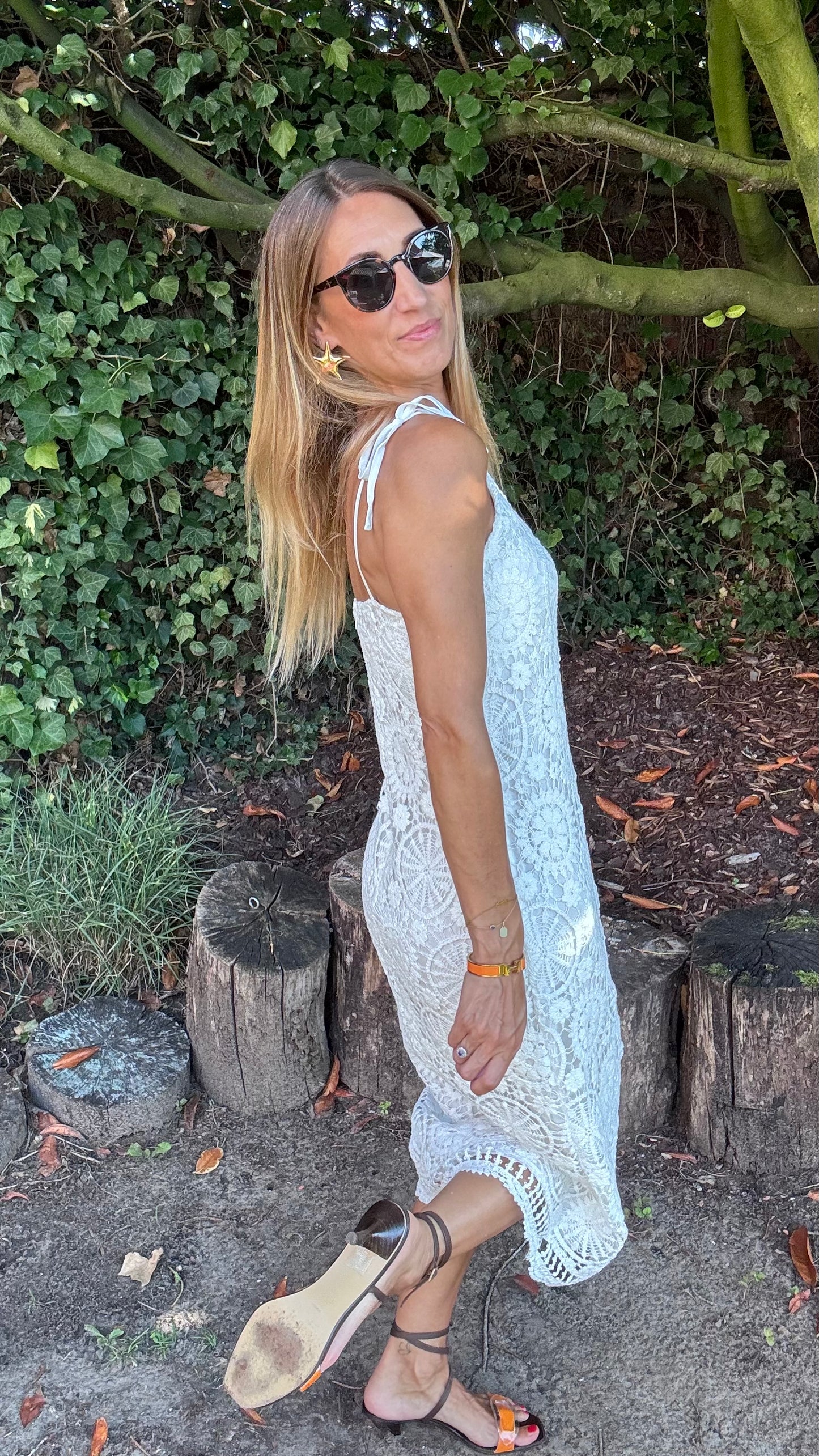 Capri lace dress - Wit