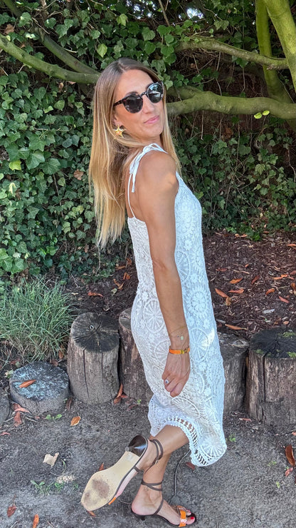Capri lace dress - Wit