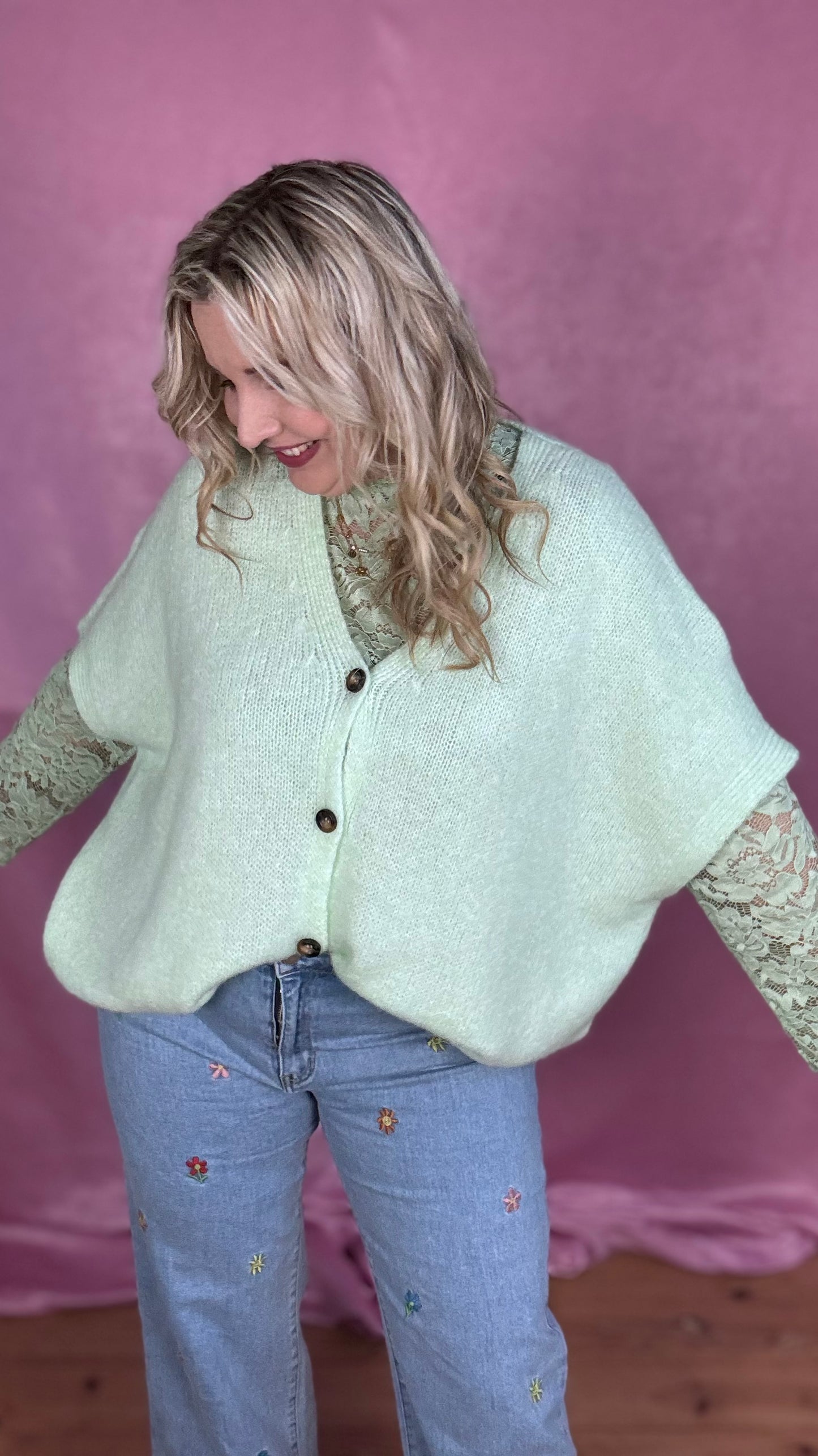 Candy cardigan - Mintgroen