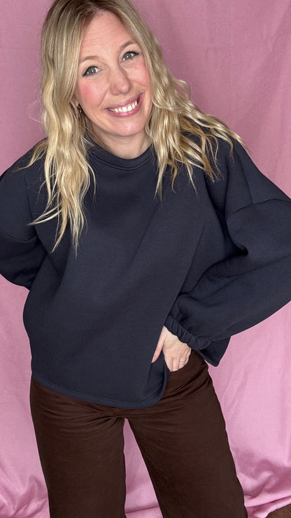 Mommy sweater - Navy/pink