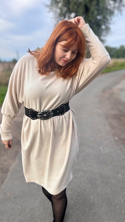 Lounge luxe jurk - crème