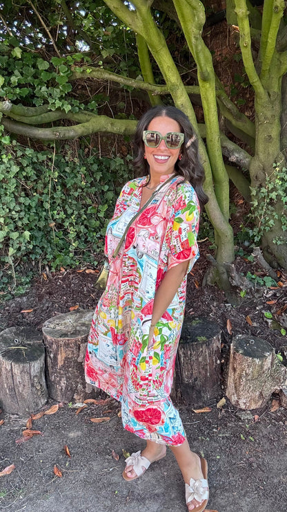 Tropical escape dress - Rood