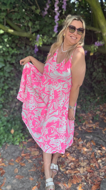Summer swirl dress roze