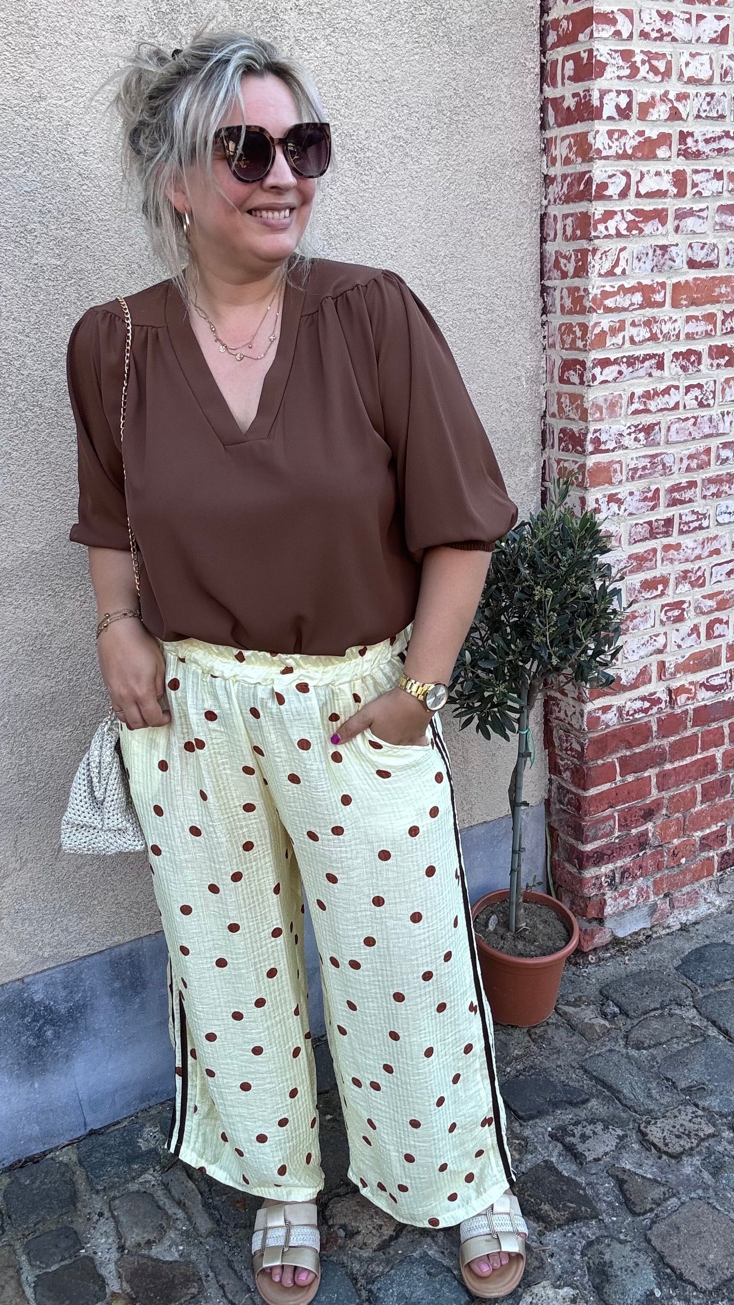 Dots broek - Geel