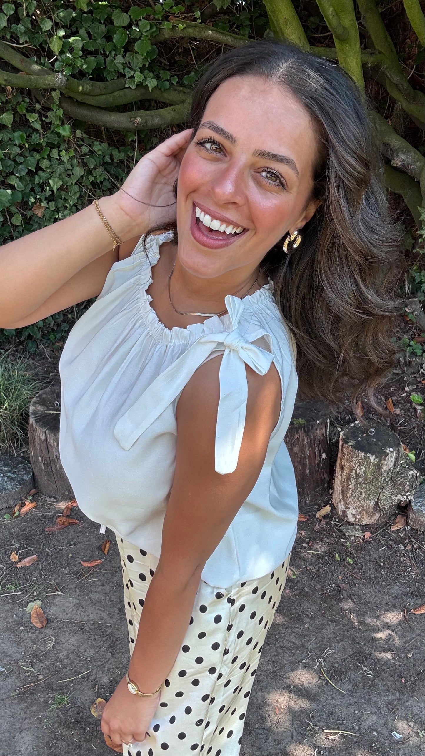 Shoulder bow top - Wit