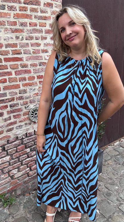 Nezz dress - blauw/bruin