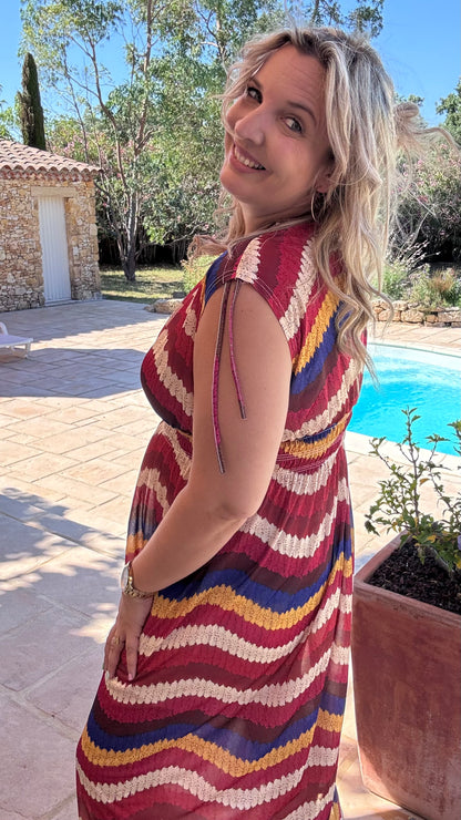 Every Woman Dress - Aztec glow (blauw/rood)