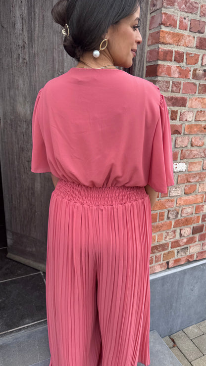 Plissé jumpsuit - Plum