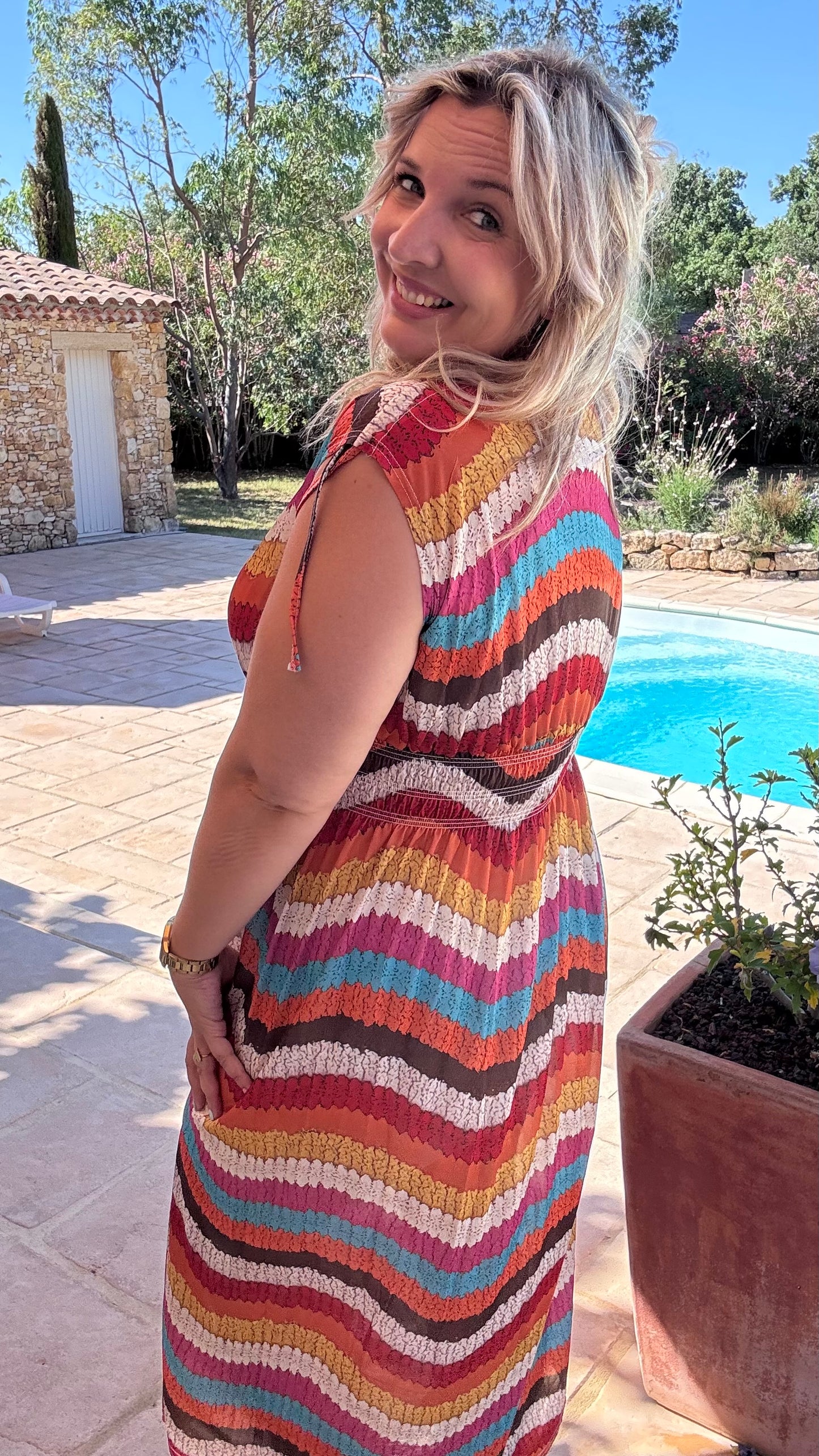 Every Woman Dress - Aztec glow (oranje/turkoois)