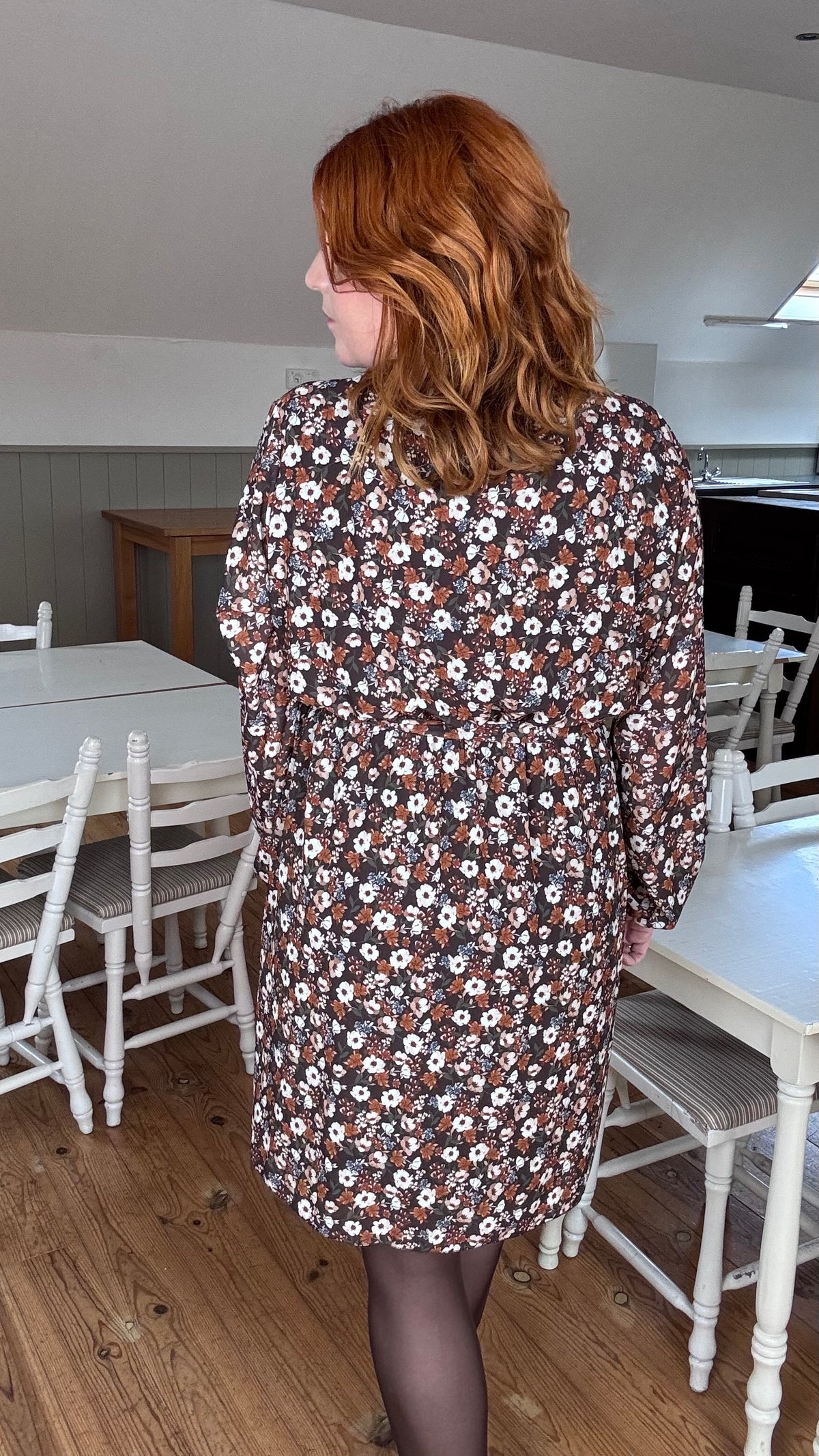 Autumn bloom jurk - Zwart