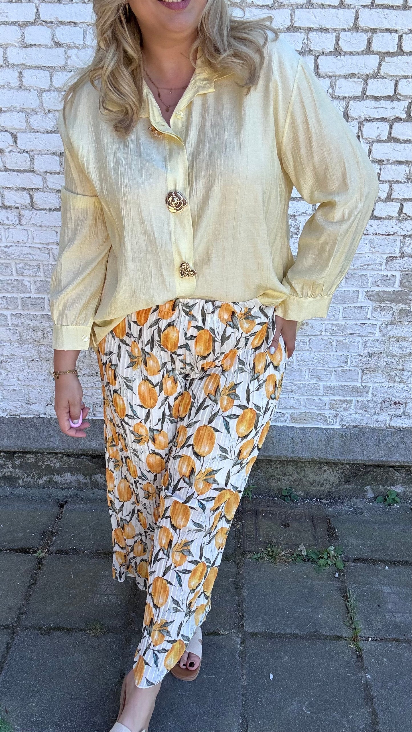 Lemon vibes broek