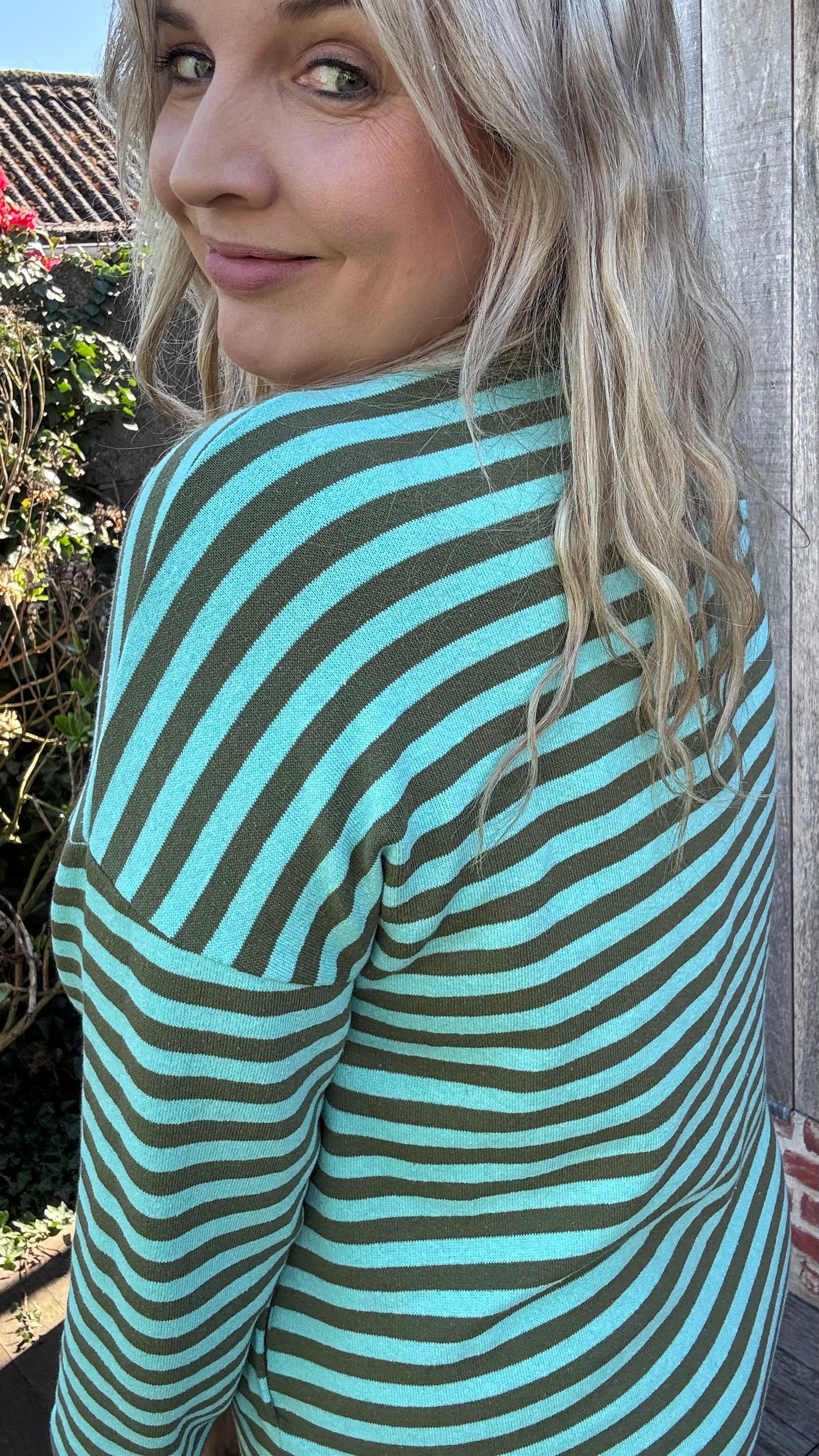 Happy stripes jurk - groen