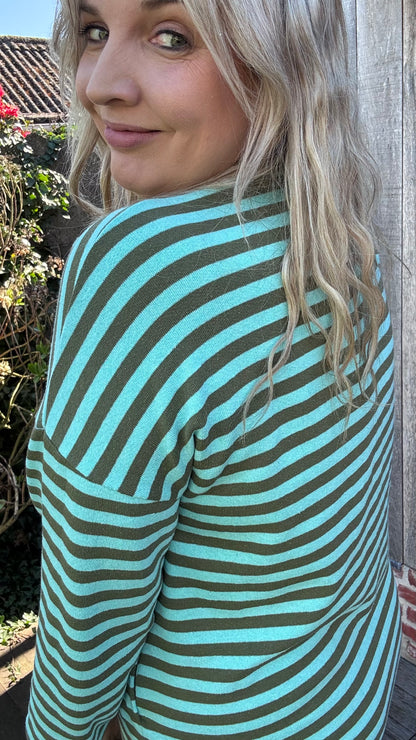 Happy stripes jurk - groen