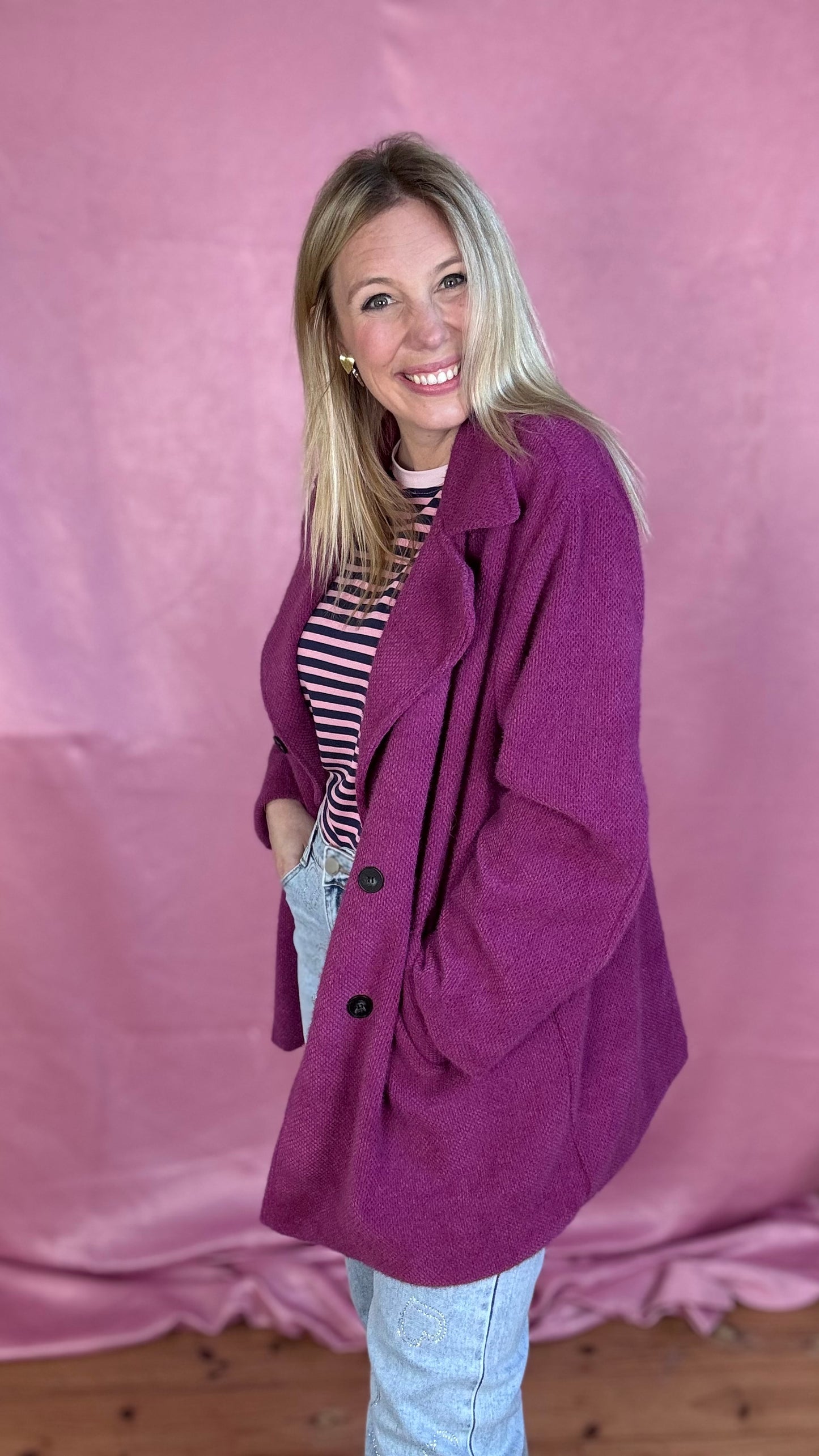Fuchsia glow coat