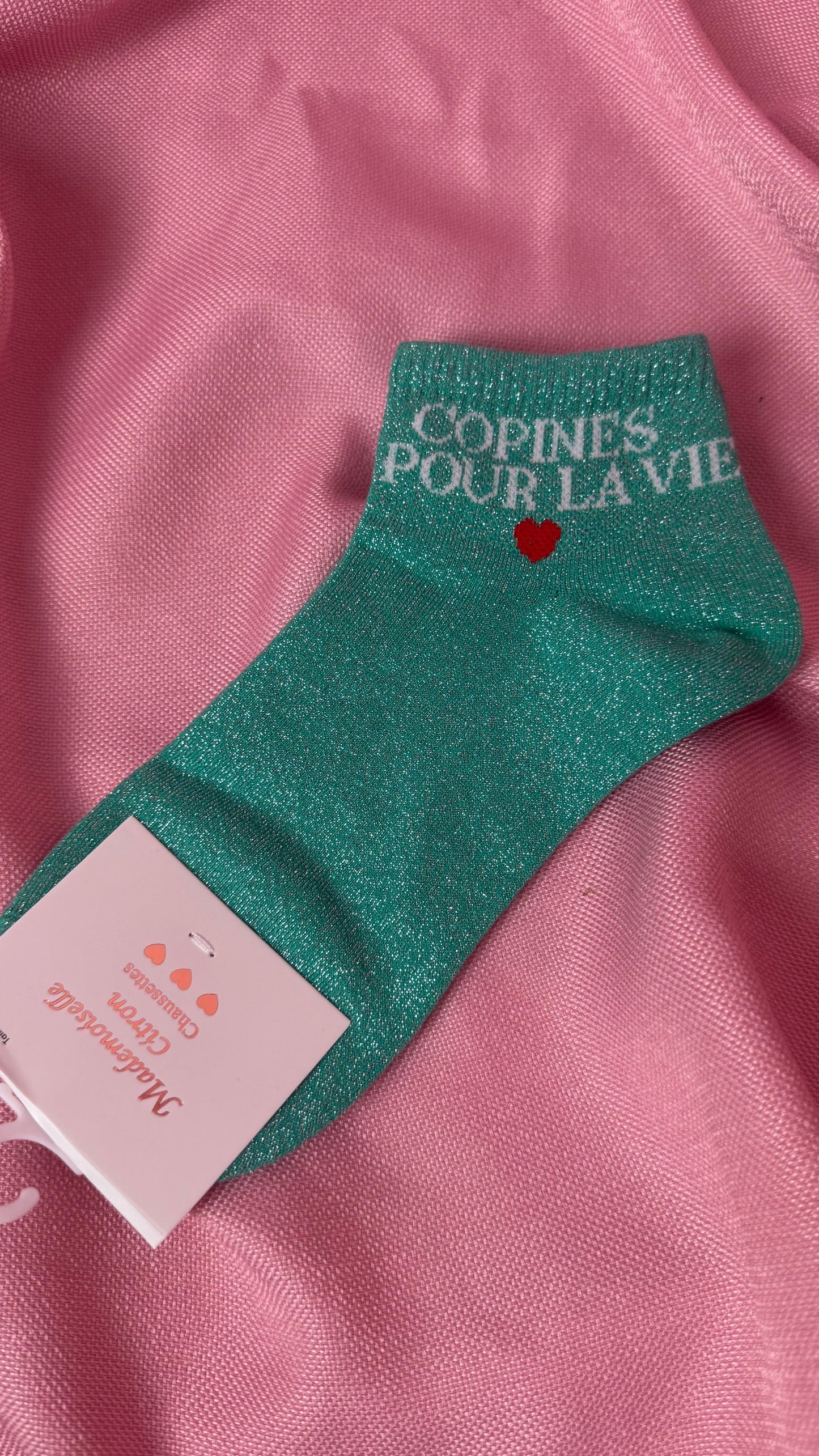 Quote sokken: Copines pour la vie (enkelsokken)