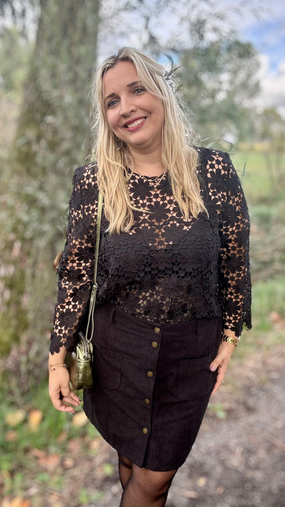 Delicate blouse - zwart