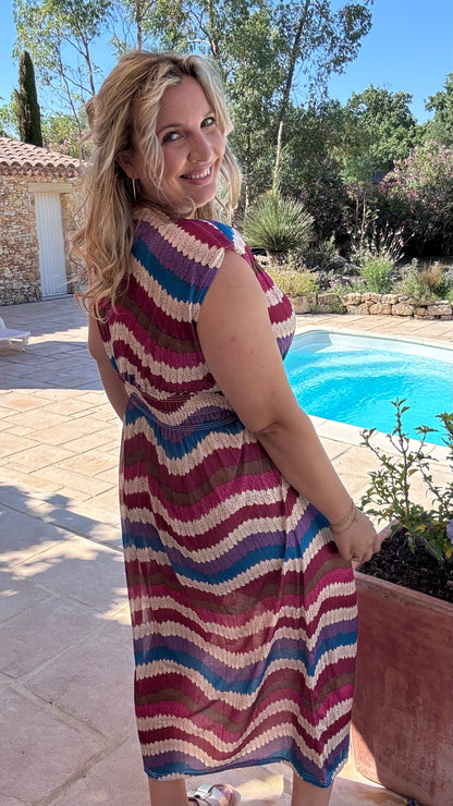 Every Woman Dress - Aztec glow (blauw/roze)