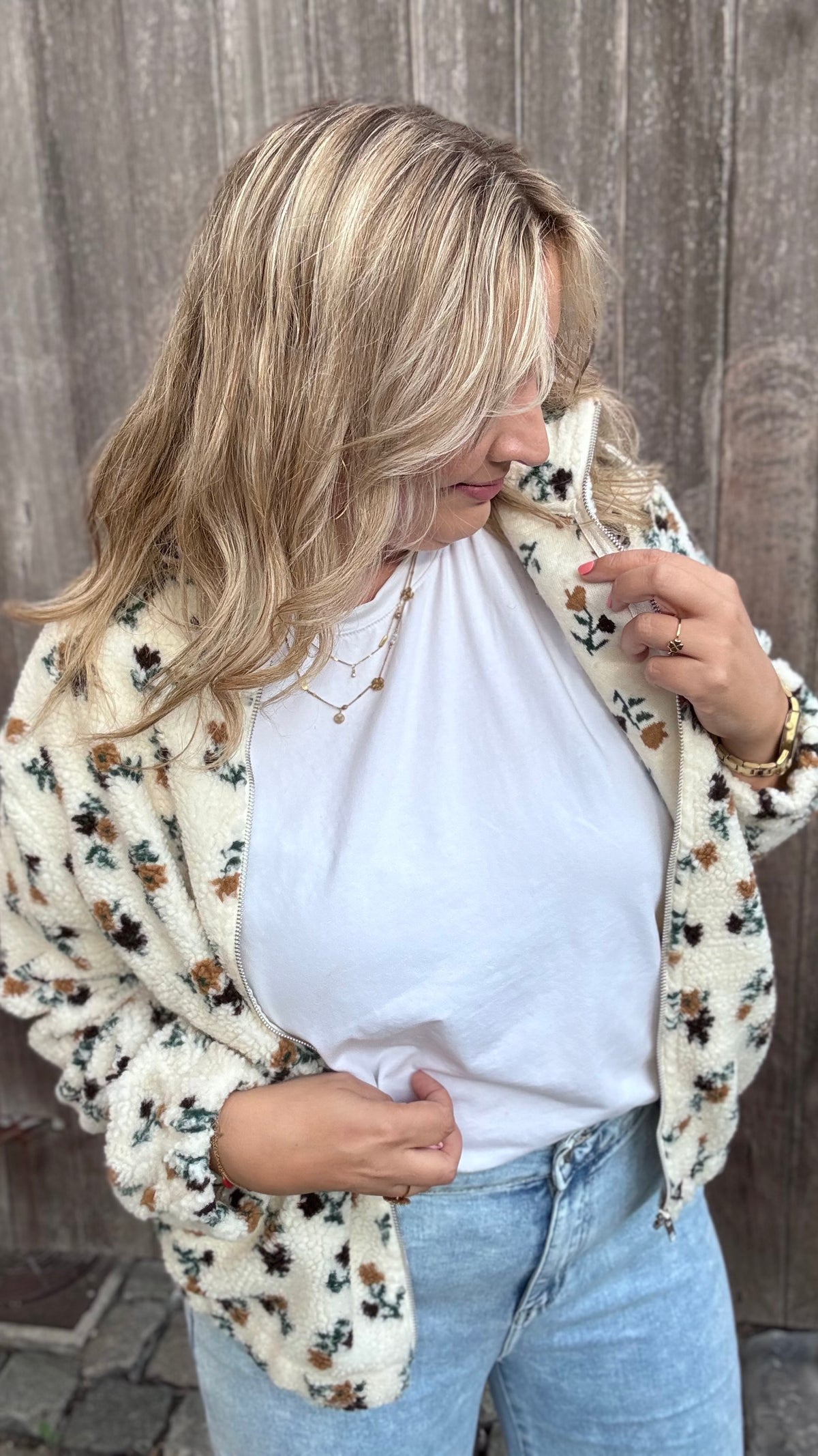 Teddy floral vest