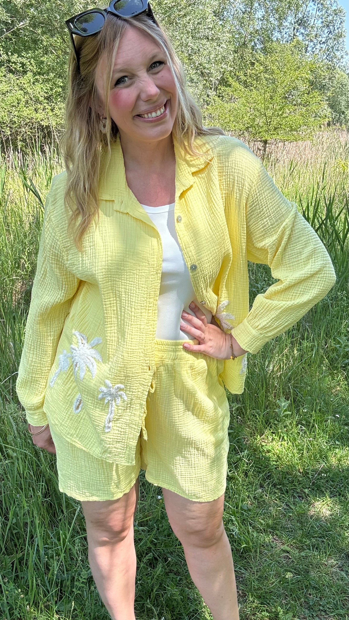 Palm breeze blouse - Geel