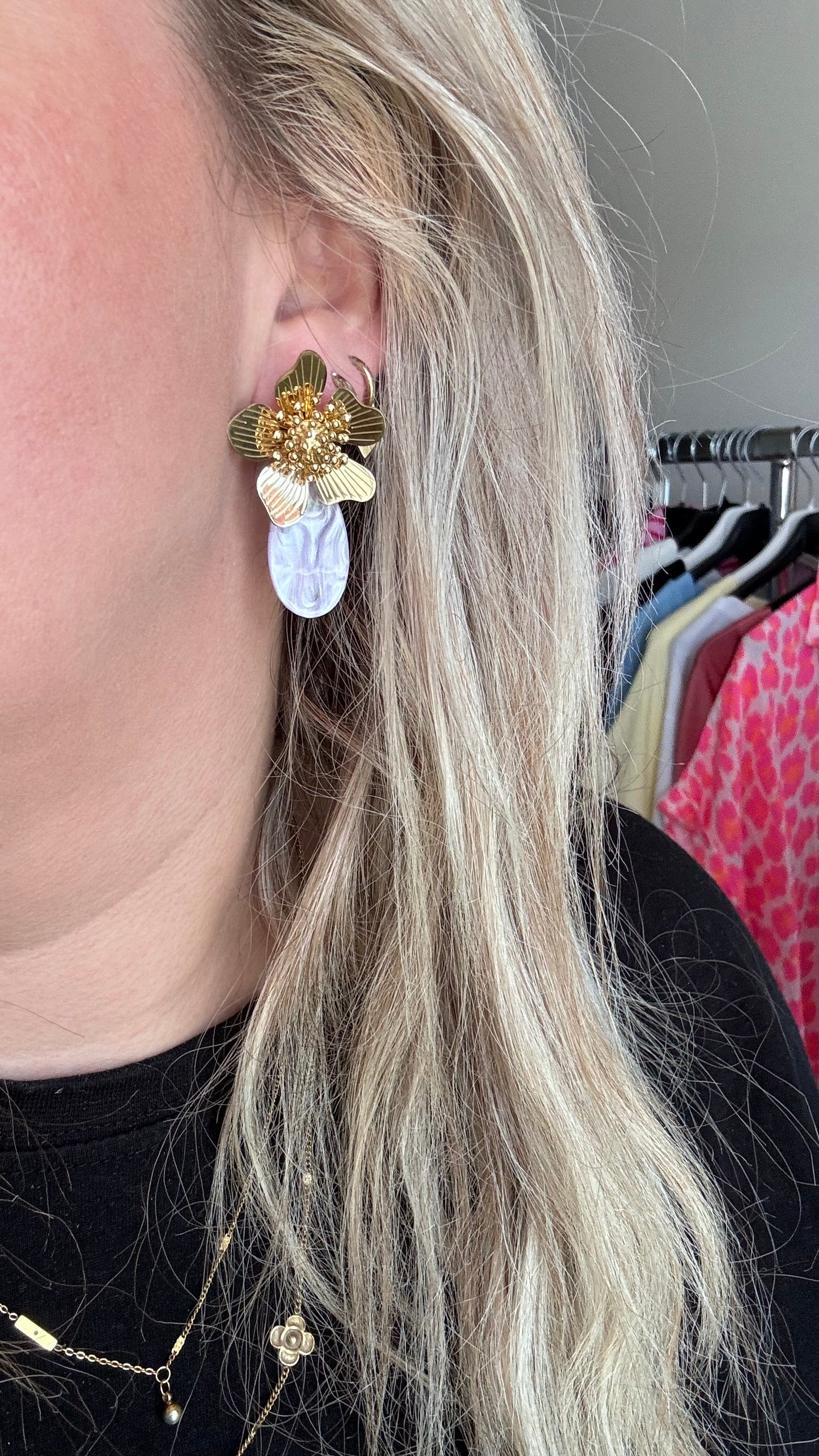 Flowdrop oorbellen - Lila
