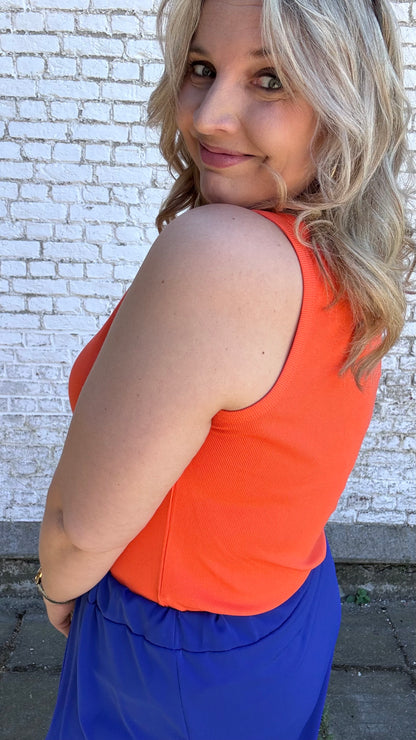 Ribbed top - Oranje