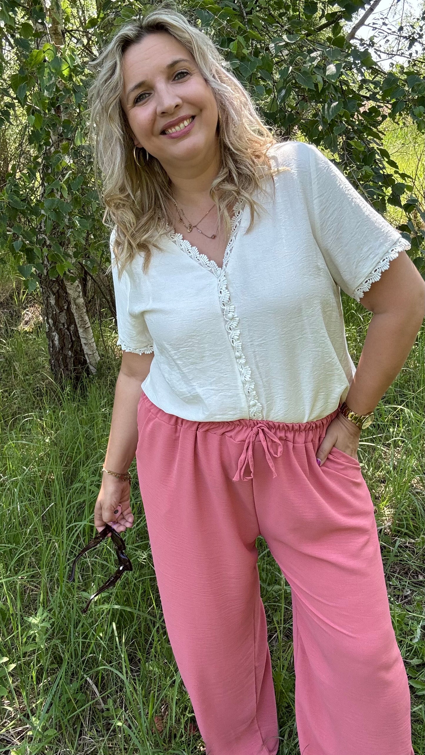 Palazzo Breeze broek - Poederroze