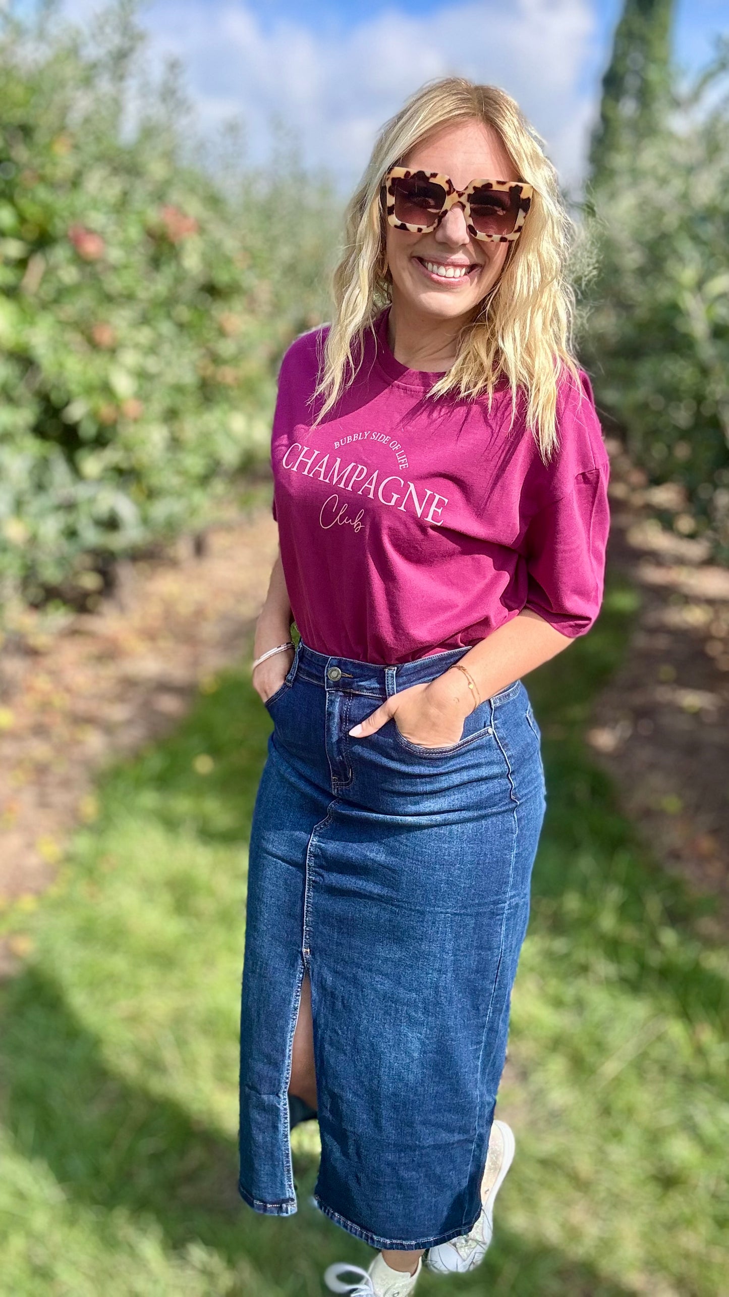 T-shirt champagne magenta