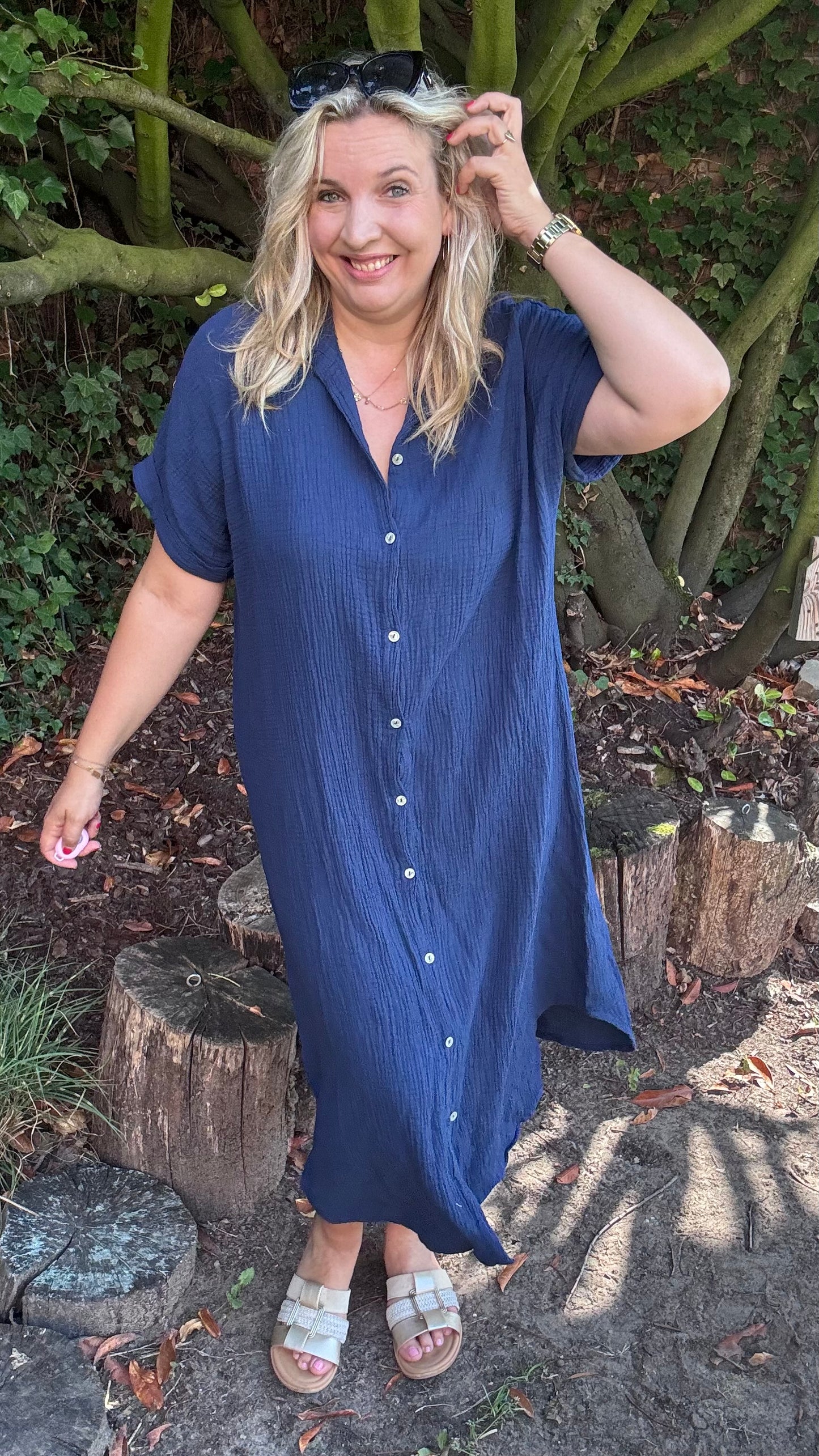 Justine jurk - Donkerblauw