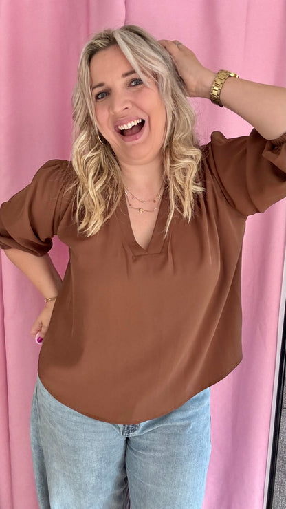 Mezza blouse - chocolat