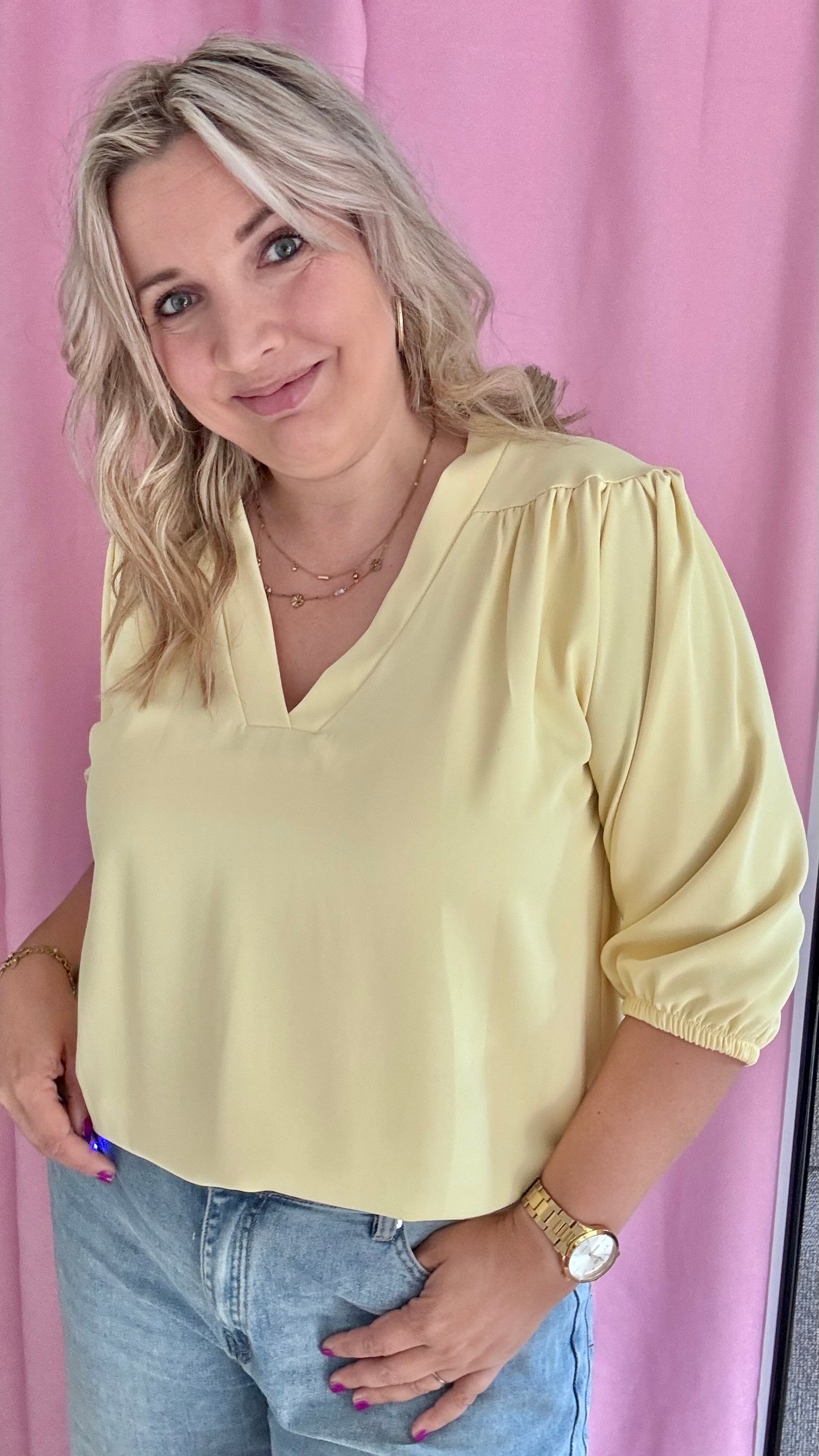 Mezza blouse - geel