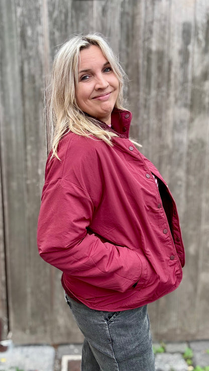 Reversible Teddy Jacket - Bordeaux