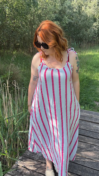 Enya dress - Blauw/fuchsia