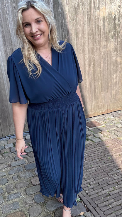 Plissé jumpsuit - Navy
