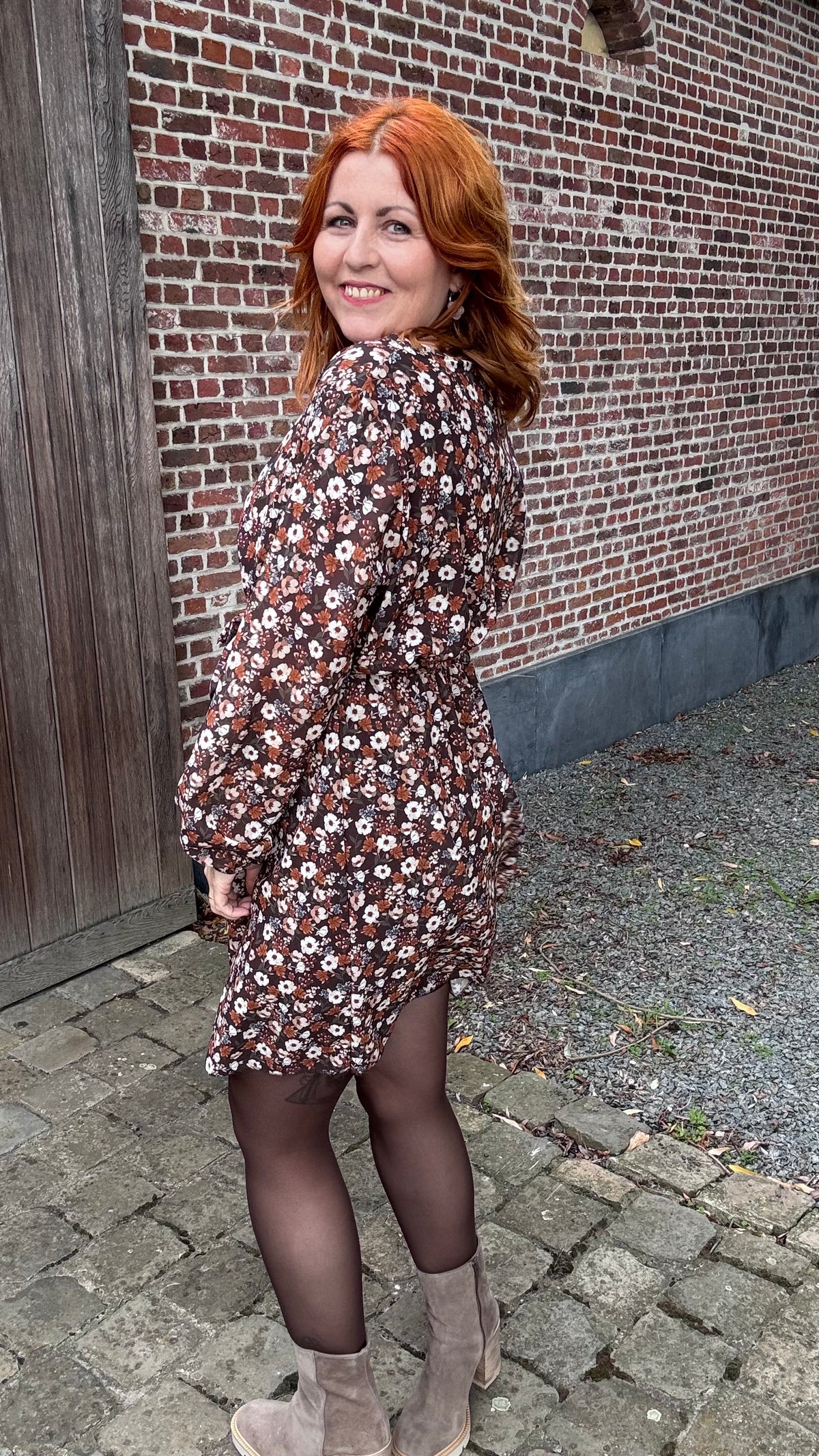 Autumn bloom jurk - Zwart