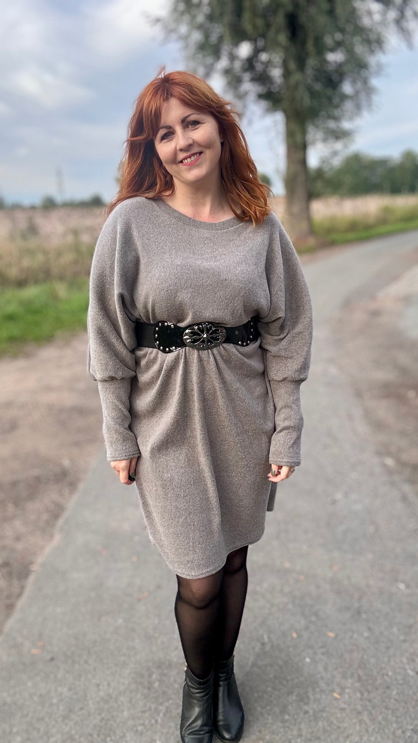 Lounge luxe jurk - Taupe