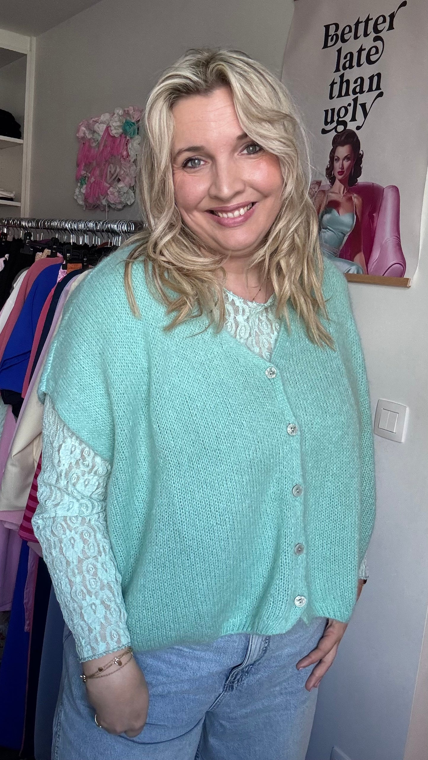 Candy cardigan - Mintgroen