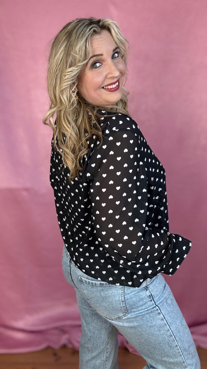 Love blouse - zwart