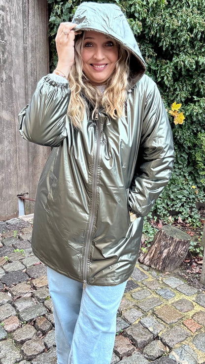 Glam plush jas - Kaki