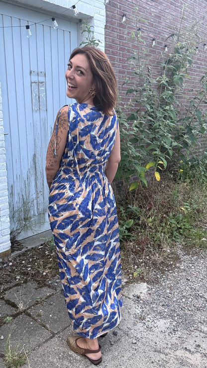 Every Woman Dress - Golden feather (blauw)